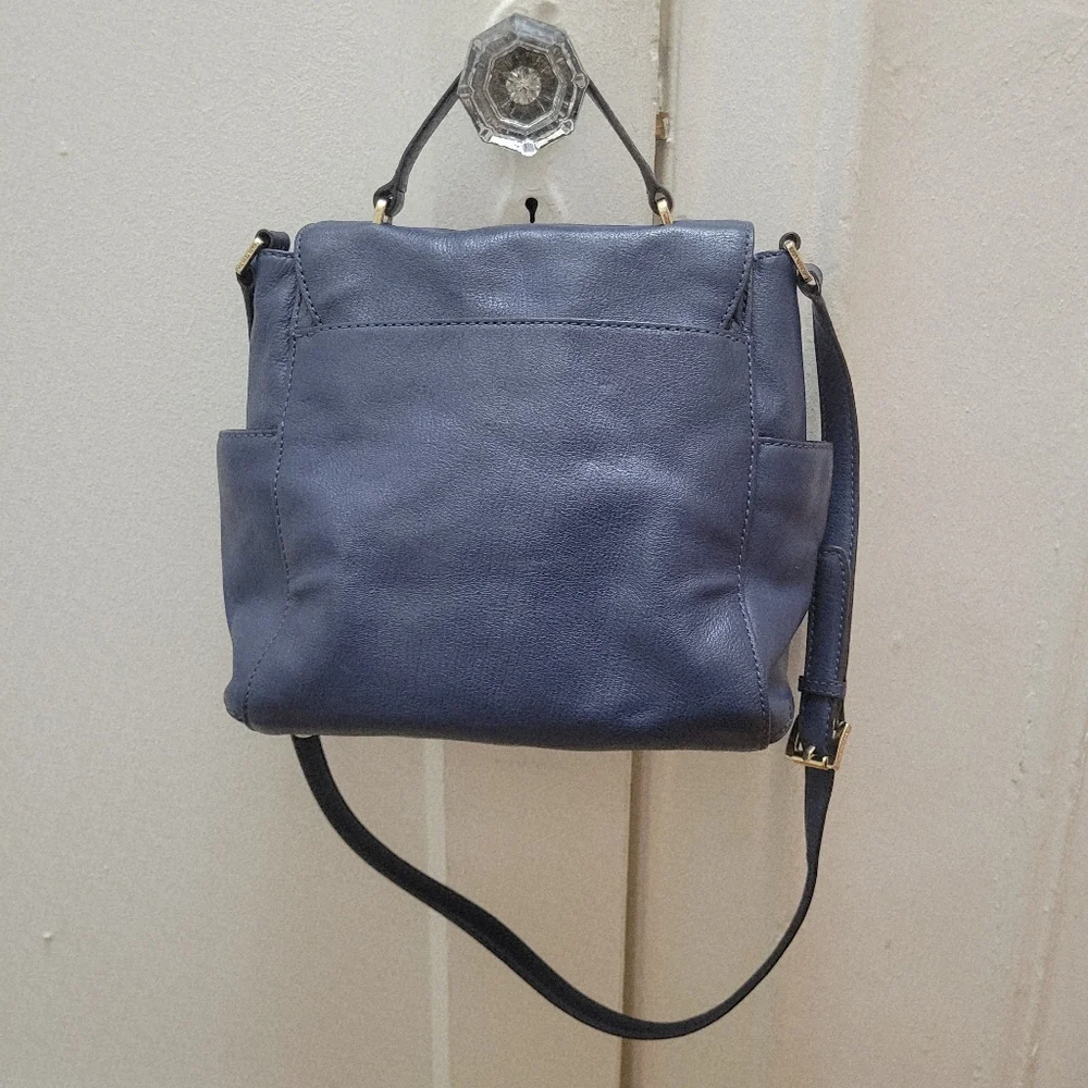Michael Kors Blue Sloan top handle satchel bag. EUC. Career Minimalist‎ Preppy